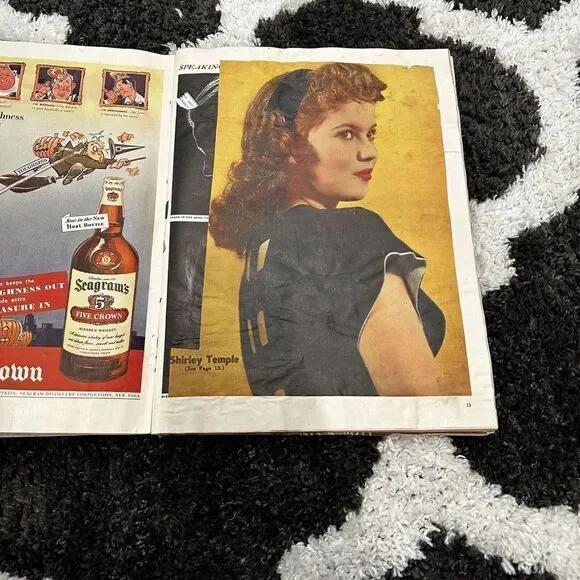 Vintage Handmade Movie Star Celebrity WW2 Magazine Clippings Scrapbook 40’s